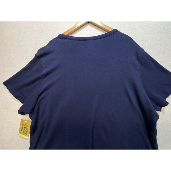 NEW Classic Elements Womens 2 Button Up Cardigan Size 24-26W Navy Embroidered - Picture 9 of 10